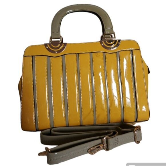 Uddini Patent Leather Satchel Handle Top Bag Shoulder Crossbody Purse Handbag - Picture 3 of 17